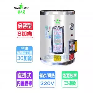 綠之星-8加侖倍容儲熱式電熱水器(GS-08A)特製款
